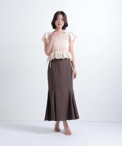 NATURAL BEAUTY BASIC(ナチュラルビューティーベーシック)の「レースアップフリルブラウス(シャツ/ブラウス・レディース・ブラック系その他2/ピンク/オフホワイト・フリ-)」の6枚目の写真