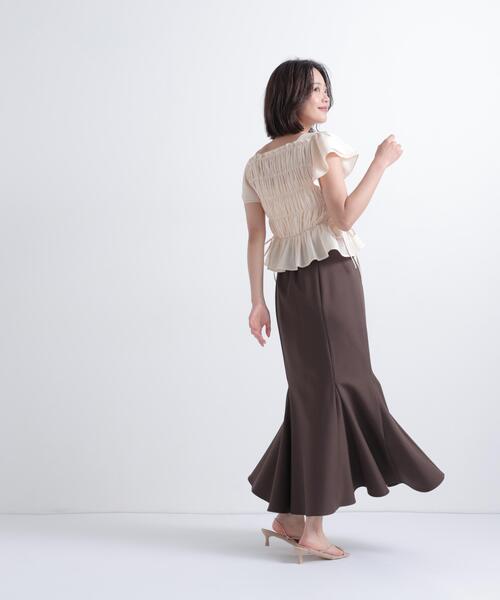 NATURAL BEAUTY BASIC(ナチュラルビューティーベーシック)の「レースアップフリルブラウス(シャツ/ブラウス・レディース・ブラック系その他2/ピンク/オフホワイト・フリ-)」の8枚目の写真