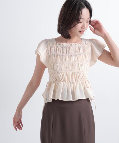 NATURAL BEAUTY BASIC(ナチュラルビューティーベーシック)の「レースアップフリルブラウス(シャツ/ブラウス・レディース・ブラック系その他2/ピンク/オフホワイト・フリ-)」の9枚目の写真