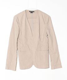 Theory ノーカラージャケット アイボリー ブランド古着】theory ｜セオリーのノーカラージャケット古着通販