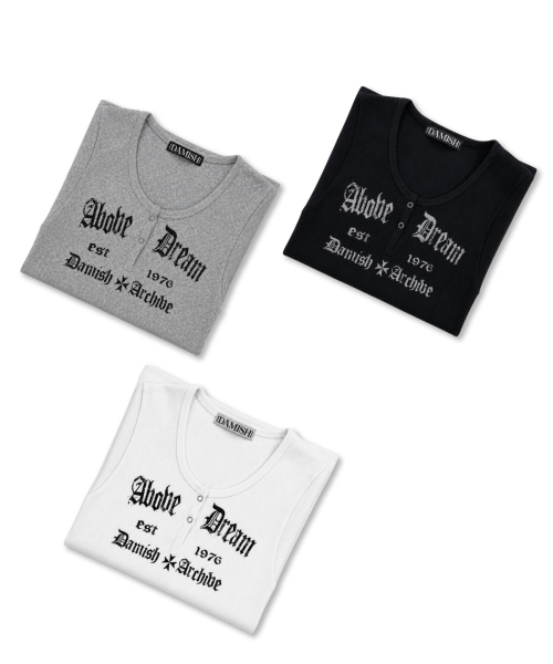 DAMISH(ダミシュ)の「アボーブドリームレタリングスナップボタンスリーブ_グレー(Tシャツ/カットソー・レディース・グレー・OS)」の6枚目の写真