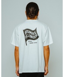 BIG MIKE ビッグマイク/ フラッグ ロゴ 半袖プリント Tシャツ // 102628403