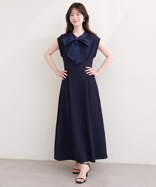 natural couture(ナチュラルクチュール)の「リボン付きノースリワンピース(ワンピース・レディース・ブルー系その他/オフホワイト/ネイビー/ブラック・FREE)」の10枚目の写真