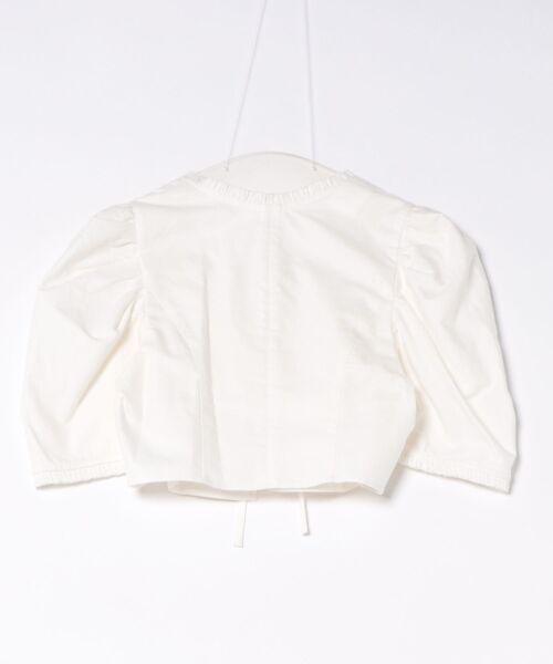 CLANE(クラネ)の「CLANE/クラネ/RIBBON SHORT BLOUSE(シャツ/ブラウス・レディース・ブラック/ホワイト・1)」の3枚目の写真