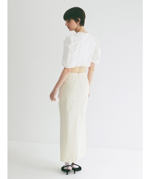 CLANE(クラネ)の「CLANE/クラネ/RIBBON SHORT BLOUSE(シャツ/ブラウス・レディース・ブラック/ホワイト・1)」の7枚目の写真