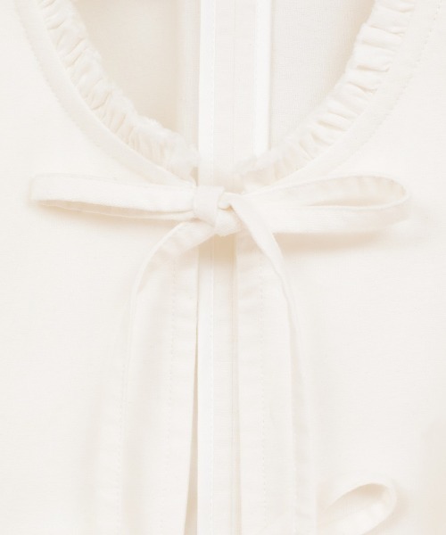 CLANE(クラネ)の「CLANE/クラネ/RIBBON SHORT BLOUSE(シャツ/ブラウス・レディース・ブラック/ホワイト・1)」の11枚目の写真