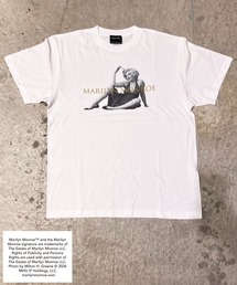 【MARILYN MONROE/マリリン・モンロー】フォトTシャツ ピグメント染め ヴィンテージ ユニセックス モノクロ ゴールドロゴ