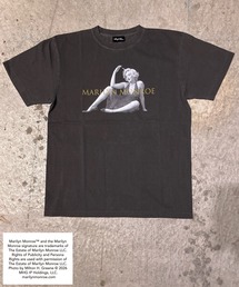 【MARILYN MONROE/マリリン・モンロー】フォトTシャツ ピグメント染め ヴィンテージ ユニセックス モノクロ ゴールドロゴ