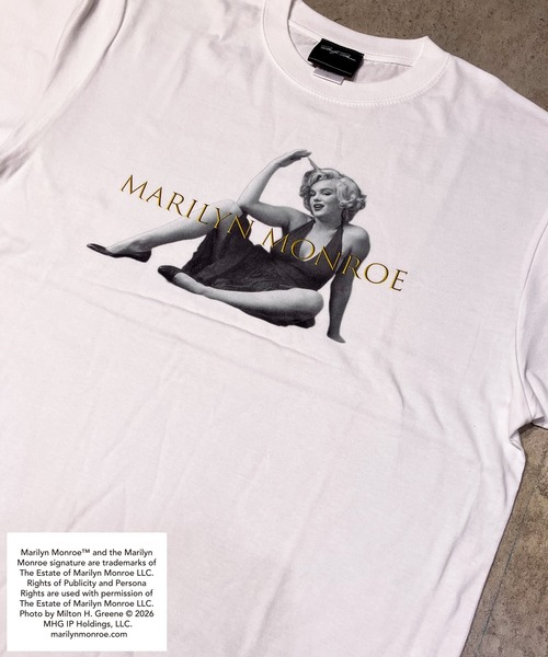 minius(ミニウス)の「【MARILYN MONROE/マリリン・モンロー】フォトTシャツ ピグメント染め ヴィンテージ ユニセックス モノクロ ゴールドロゴ(Tシャツ/カットソー・メンズ・ホワイト/ブラック・X-LARGE/SMALL/MEDIUM/LARGE)」の5枚目の写真