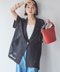 DOUX ARCHIVES ドゥ アルシーヴメッシュフレンチスリーブジャケット セール】【累計販売数4000枚突破】メッシュフレンチスリーブジャケット