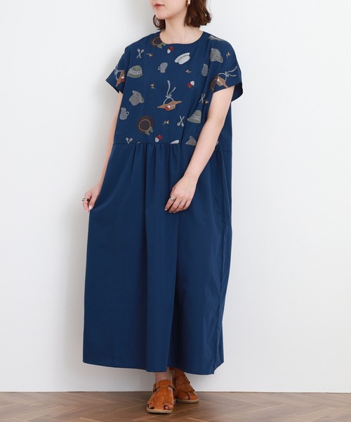 Emago(イマゴ)の「EMAGO いろんな帽子刺繍ワンピース 半袖(ワンピース・レディース・ベージュ/ネイビー・FREE)」の21枚目の写真