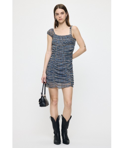 MOUSSY(マウジー)の「ASYMMETRY GATHER ミニドレス(ワンピース・レディース・ブルー系その他/ブラウン系その他/ブラック・2/1)」の13枚目の写真
