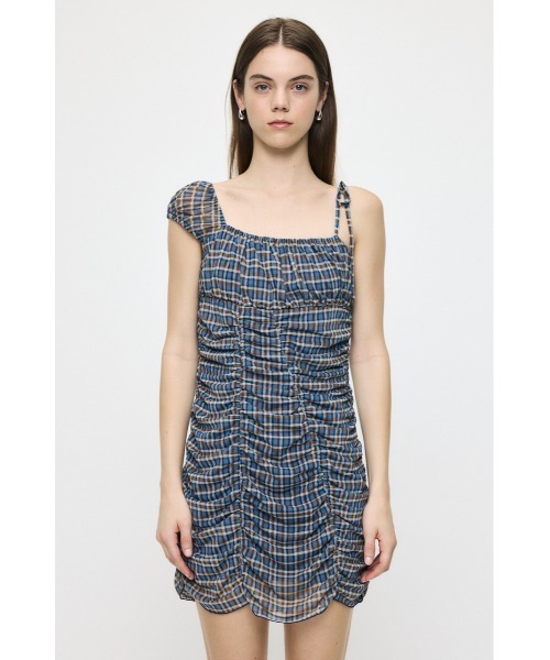 MOUSSY(マウジー)の「ASYMMETRY GATHER ミニドレス(ワンピース・レディース・ブルー系その他/ブラウン系その他/ブラック・2/1)」の15枚目の写真