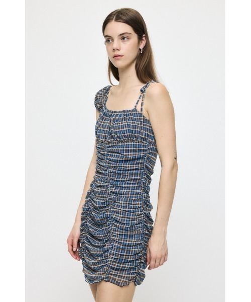 MOUSSY(マウジー)の「ASYMMETRY GATHER ミニドレス(ワンピース・レディース・ブルー系その他/ブラウン系その他/ブラック・2/1)」の16枚目の写真