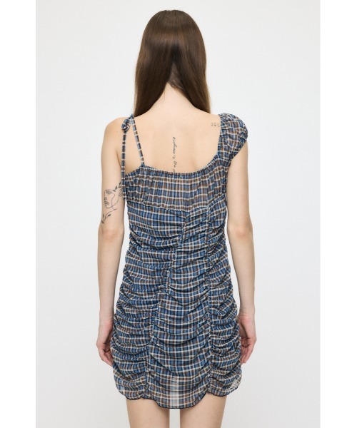 MOUSSY(マウジー)の「ASYMMETRY GATHER ミニドレス(ワンピース・レディース・ブルー系その他/ブラウン系その他/ブラック・2/1)」の5枚目の写真