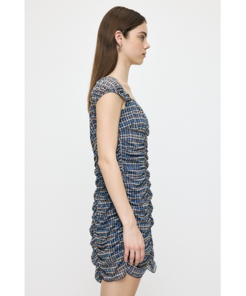MOUSSY(マウジー)の「ASYMMETRY GATHER ミニドレス(ワンピース・レディース・ブルー系その他/ブラウン系その他/ブラック・2/1)」の6枚目の写真