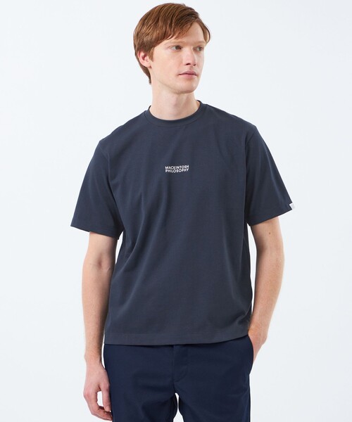 MACKINTOSH PHILOSOPHY(マッキントッシュ フィロソフィー)の「【WEB&一部店舗限定】クルーネックロゴTシャツ 度詰め天竺(Tシャツ/カットソー・メンズ・ブラック/ホワイト/ダークネイビー・38/40)」の3枚目の写真