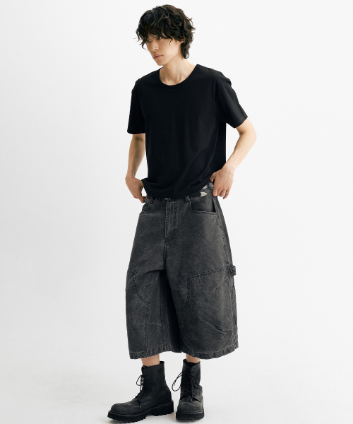 THEN OUR(デンアワー)の「ウォッシュドカーペンターバミューダパンツ(ブラック)(その他パンツ・メンズ・その他・MEDIUM/LARGE/X-LARGE)」の5枚目の写真