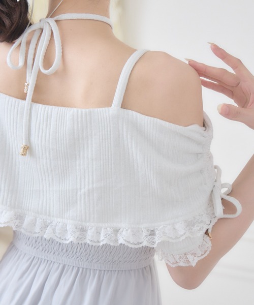 couture BY ROJITA（クチュールバイロジータ）の「オフショルドッキングティアードワンピース（ワンピース・レディース・ブラック/ホワイト/ピンク・FREE）」の20枚目の写真