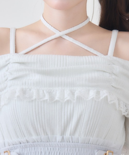 couture BY ROJITA（クチュールバイロジータ）の「オフショルドッキングティアードワンピース（ワンピース・レディース・ブラック/ホワイト/ピンク・FREE）」の21枚目の写真