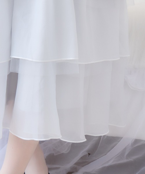 couture BY ROJITA（クチュールバイロジータ）の「オフショルドッキングティアードワンピース（ワンピース・レディース・ブラック/ホワイト/ピンク・FREE）」の15枚目の写真