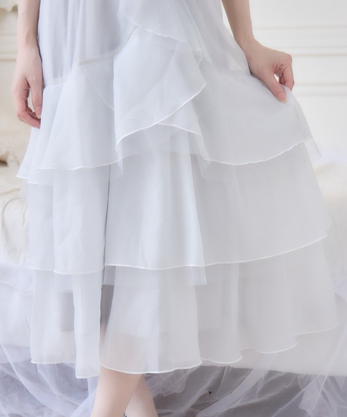 couture BY ROJITA（クチュールバイロジータ）の「オフショルドッキングティアードワンピース（ワンピース・レディース・ブラック/ホワイト/ピンク・FREE）」の16枚目の写真