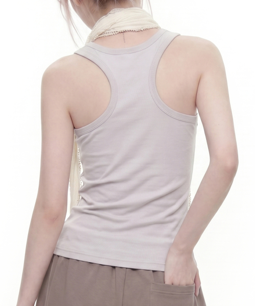 GRAVER（グレーバー）の「[ウィメンズ]TWINソリッドマンゴーノースリーブ_2カラー（Tシャツ/カットソー・レディース・ライトグレー/ブラック・ONE SIZE）」の5枚目の写真