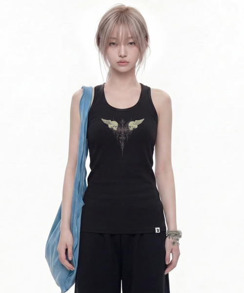 GRAVER（グレーバー）の「[ウィメンズ]TWINソリッドマンゴーノースリーブ_2カラー（Tシャツ/カットソー・レディース・ライトグレー/ブラック・ONE SIZE）」の7枚目の写真