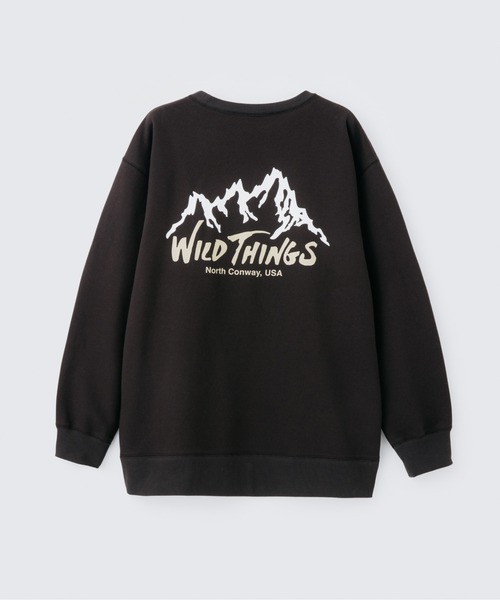WILD THINGS（ワイルドシングス）の「ワイルドマウンテン スウェットクルー｜WILD MOUNTAIN SWEAT CREW（スウェット・メンズ・グレー/ブラック/ネイビー/ダークブラウン/カーキ・S/XL/L/M）」の4枚目の写真