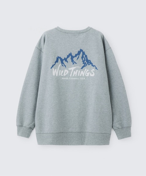 WILD THINGS（ワイルドシングス）の「ワイルドマウンテン スウェットクルー｜WILD MOUNTAIN SWEAT CREW（スウェット・メンズ・グレー/ブラック/ネイビー/ダークブラウン/カーキ・S/XL/L/M）」の3枚目の写真