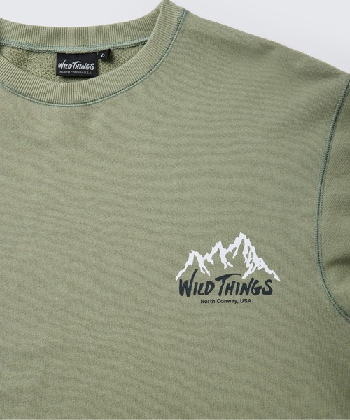 WILD THINGS（ワイルドシングス）の「ワイルドマウンテン スウェットクルー｜WILD MOUNTAIN SWEAT CREW（スウェット・メンズ・グレー/ブラック/ネイビー/ダークブラウン/カーキ・S/XL/L/M）」の13枚目の写真