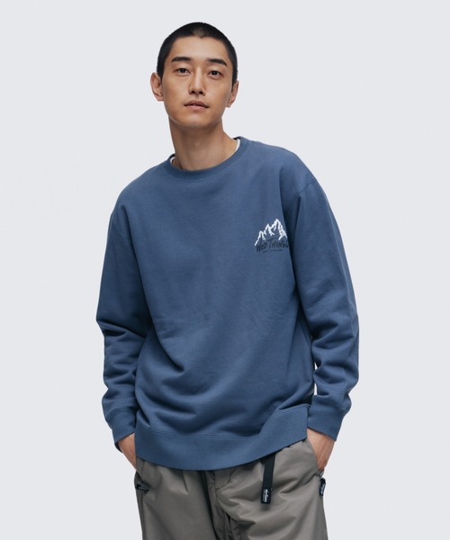 WILD THINGS（ワイルドシングス）の「ワイルドマウンテン スウェットクルー｜WILD MOUNTAIN SWEAT CREW（スウェット・メンズ・グレー/ブラック/ネイビー/ダークブラウン/カーキ・S/XL/L/M）」の6枚目の写真
