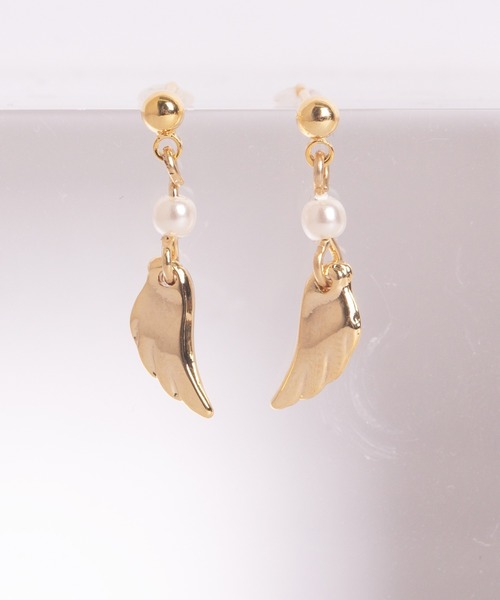 Peony(ピオニー)の「【Peony/ピオニー】パール&ドロップ羽ピアス(ピアス(両耳用)・レディース・ゴールド/シルバー・FREE)」の5枚目の写真