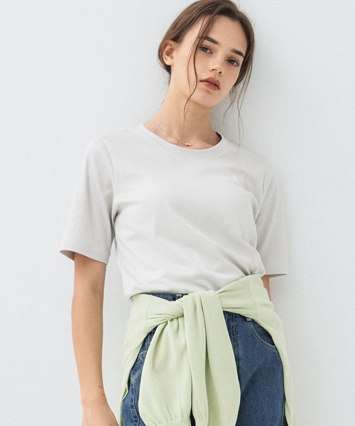 PUBLIC TOKYO（パブリックトウキョウ）の「コットンスムースTEE（Tシャツ/カットソー・レディース・ブラウン/ブラック/アイボリー・FREE）」の19枚目の写真