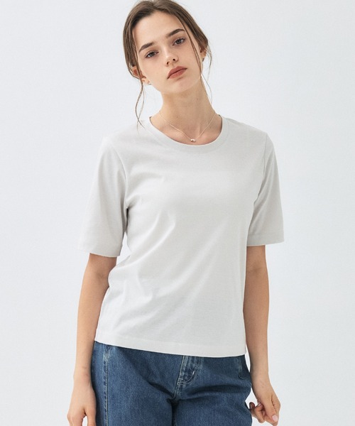 PUBLIC TOKYO（パブリックトウキョウ）の「コットンスムースTEE（Tシャツ/カットソー・レディース・ブラウン/ブラック/アイボリー・FREE）」の10枚目の写真