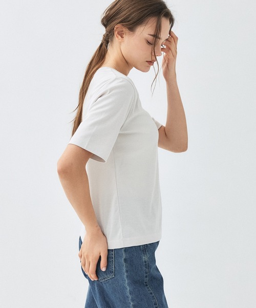 PUBLIC TOKYO（パブリックトウキョウ）の「コットンスムースTEE（Tシャツ/カットソー・レディース・ブラウン/ブラック/アイボリー・FREE）」の11枚目の写真