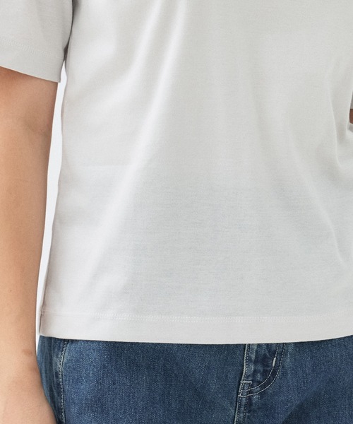 PUBLIC TOKYO（パブリックトウキョウ）の「コットンスムースTEE（Tシャツ/カットソー・レディース・ブラウン/ブラック/アイボリー・FREE）」の7枚目の写真