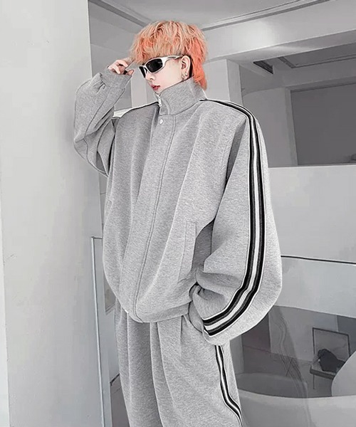 neos(ネオス)の「【NEOS】ポリスウェット トラックジャケット ライン パンツ 上下 セットアップ ワンマイルウェア ユニセックス メンズ レディース 2026 秋冬(セットアップ・メンズ・グレー/ブラック・MEDIUM/LARGE)」の12枚目の写真