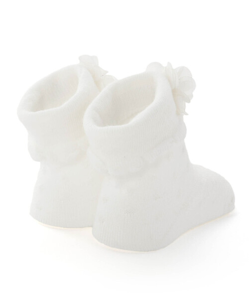 SLAP SLIP BABY(スラップスリップベビー)の「立体花モチーフソックスベビー(9~12cm)(ベビーシューズ/ベビーソックス・キッズ・ホワイト/ピンク・FREE)」の3枚目の写真