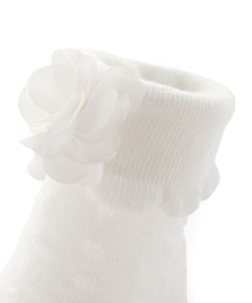 SLAP SLIP BABY(スラップスリップベビー)の「立体花モチーフソックスベビー(9~12cm)(ベビーシューズ/ベビーソックス・キッズ・ホワイト/ピンク・FREE)」の4枚目の写真
