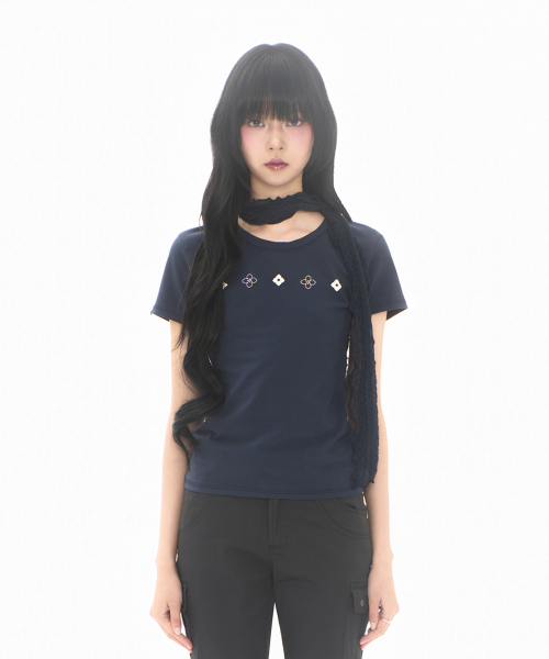 MIRECO（ミレコ）の「IKEBANA T NAVY（Tシャツ/カットソー・レディース・その他・FREE）」の3枚目の写真