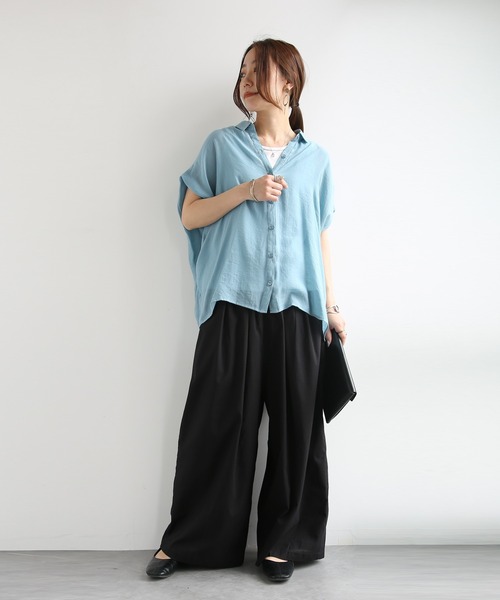 and it_(アンドイット)の「コットンスラブワイドパンツ(その他パンツ・レディース・ブラック/ダークベージュ/アイボリー・M-L)」の19枚目の写真
