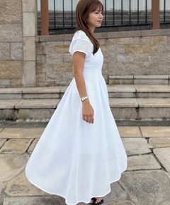Sheer check pleats dress（シャツワンピース）｜Rose Muse（ロゼ
