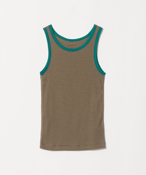 6(ロク)の「【別注】<OVERNEATH for 6>RIB TANK092/タンクトップ(タンクトップ・レディース・ケリーグリーン/ワイン・M)」の1枚目の写真