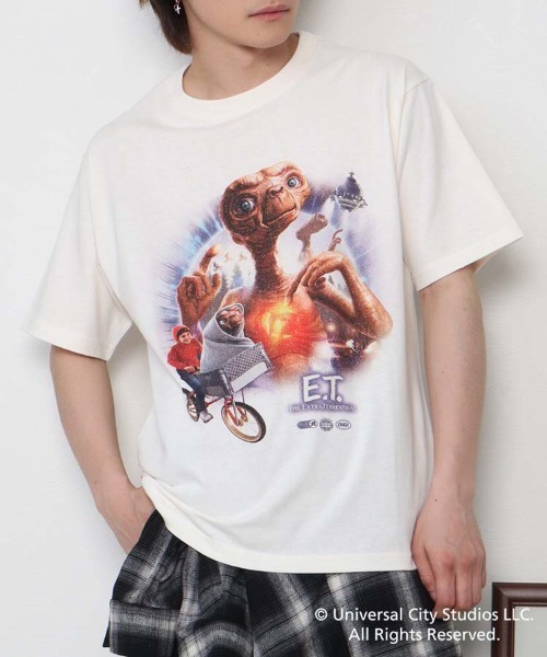 Bleu Bleuet(ブルーブルーエ)の「ET ムービーTシャツ(Tシャツ/カットソー・レディース・ネイビー/ホワイト・L/M)」の1枚目の写真