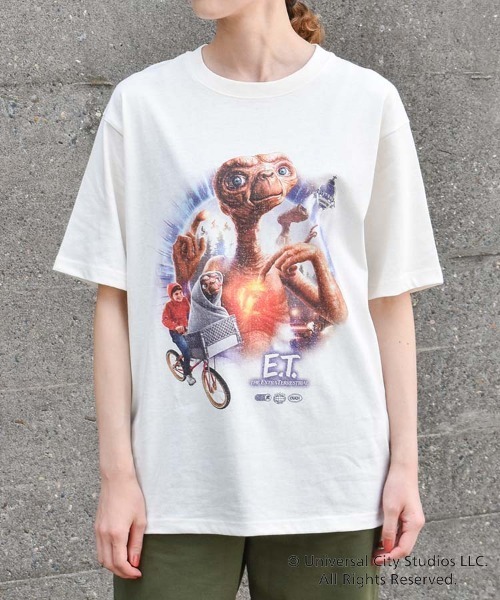 Bleu Bleuet(ブルーブルーエ)の「ET ムービーTシャツ(Tシャツ/カットソー・レディース・ネイビー/ホワイト・L/M)」の5枚目の写真