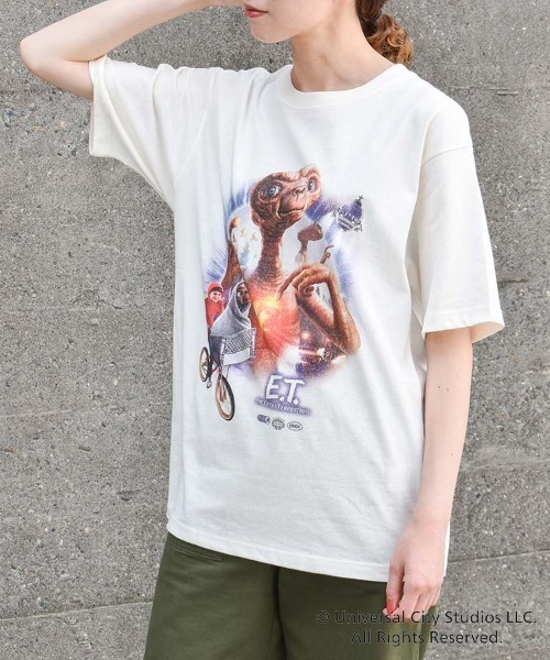 Bleu Bleuet(ブルーブルーエ)の「ET ムービーTシャツ(Tシャツ/カットソー・レディース・ネイビー/ホワイト・L/M)」の8枚目の写真