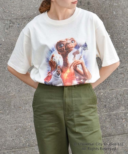 Bleu Bleuet(ブルーブルーエ)の「ET ムービーTシャツ(Tシャツ/カットソー・レディース・ネイビー/ホワイト・L/M)」の9枚目の写真