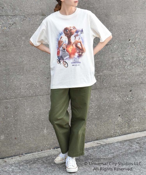 Bleu Bleuet(ブルーブルーエ)の「ET ムービーTシャツ(Tシャツ/カットソー・レディース・ネイビー/ホワイト・L/M)」の11枚目の写真