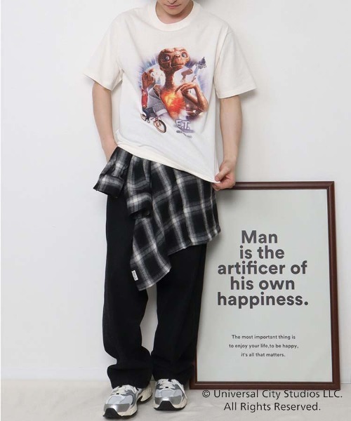 Bleu Bleuet(ブルーブルーエ)の「ET ムービーTシャツ(Tシャツ/カットソー・レディース・ネイビー/ホワイト・L/M)」の3枚目の写真